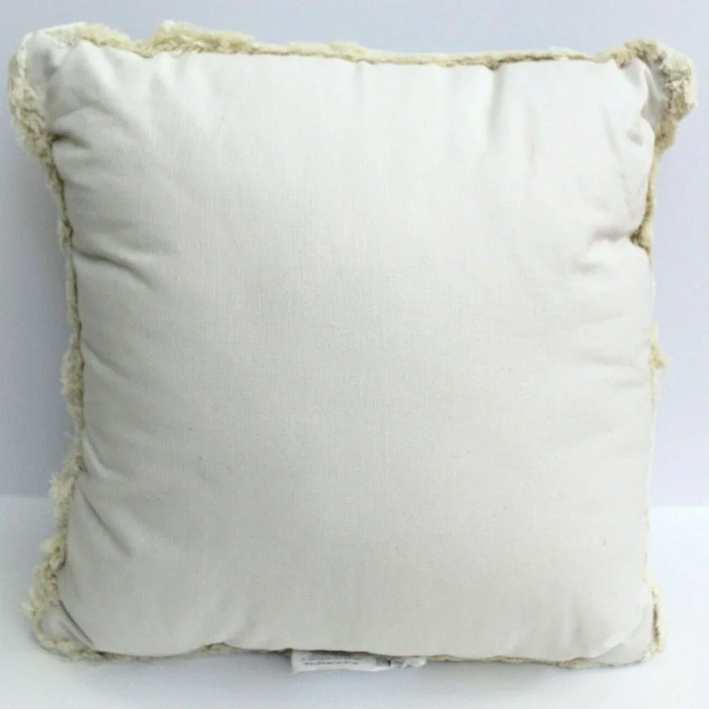 Nate Berkus Yarn Dyed Fringe Trim Decorative Toss Pillow - Ivory Black